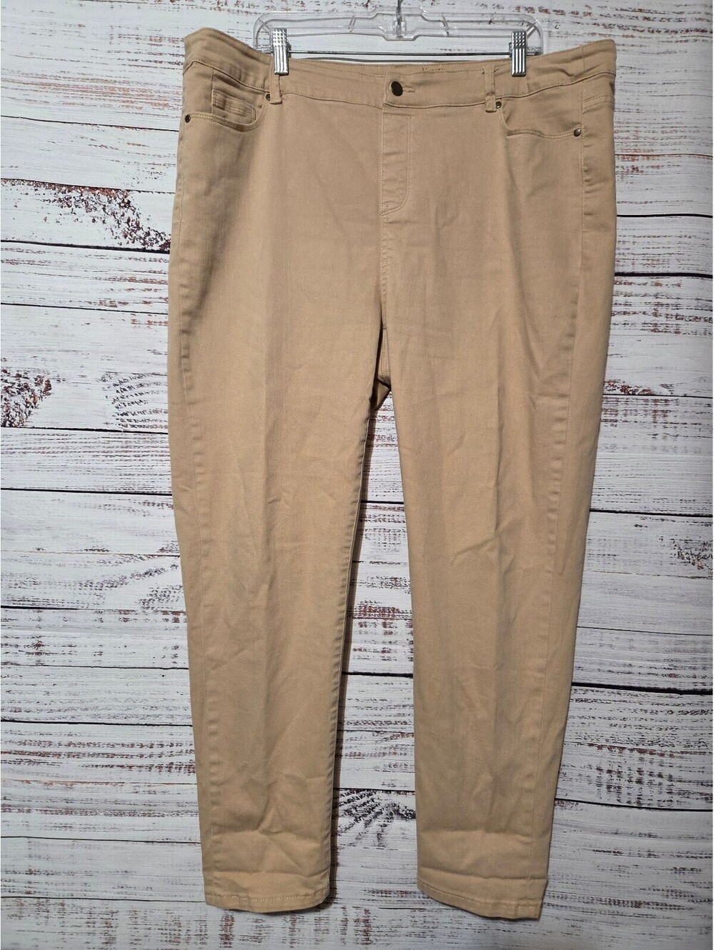 Soft Surroundings Women's 1X Beige Pants Cotton Spandex